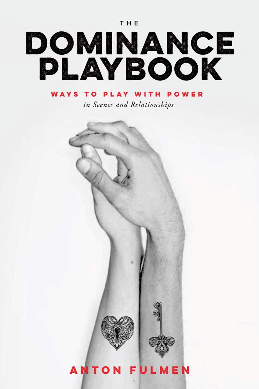 The Dominance Playbook book cover with two arms intertwined and tattoos of a heart and key.