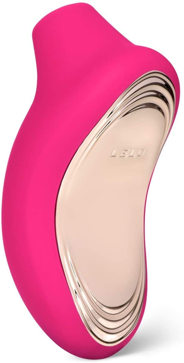 A pink LELO SONA 2 clitoral stimulator with a rose gold accent.