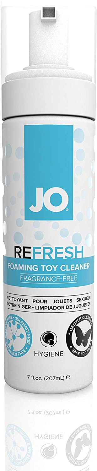 JO Refresh foaming toy cleaner, fragrance-free, 7oz.