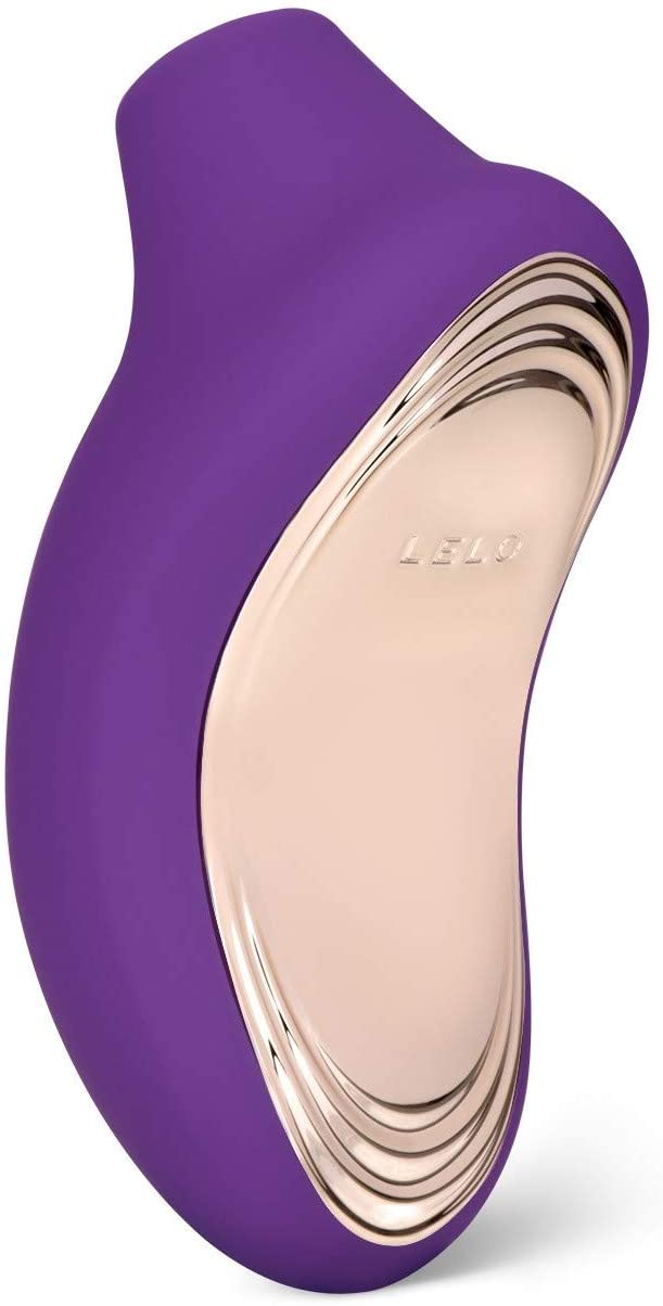 Purple Lelo SONA 2 sonic clitoral stimulator with a rose gold accent.