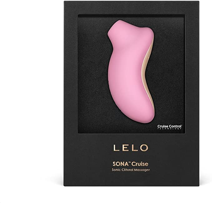 Pink Lelo Sona Cruise sonic clitoral massager in black packaging.
