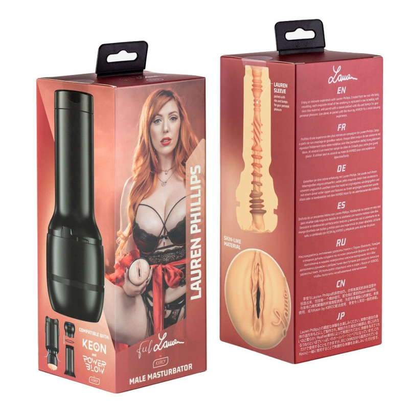 Lauren Phillips TPE male masturbator sleeve with textured interior.