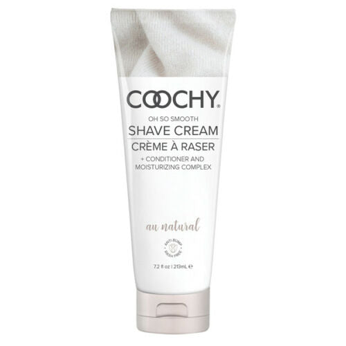 Coochy Oh So Smooth Shave Cream in a white tube with a textured top.