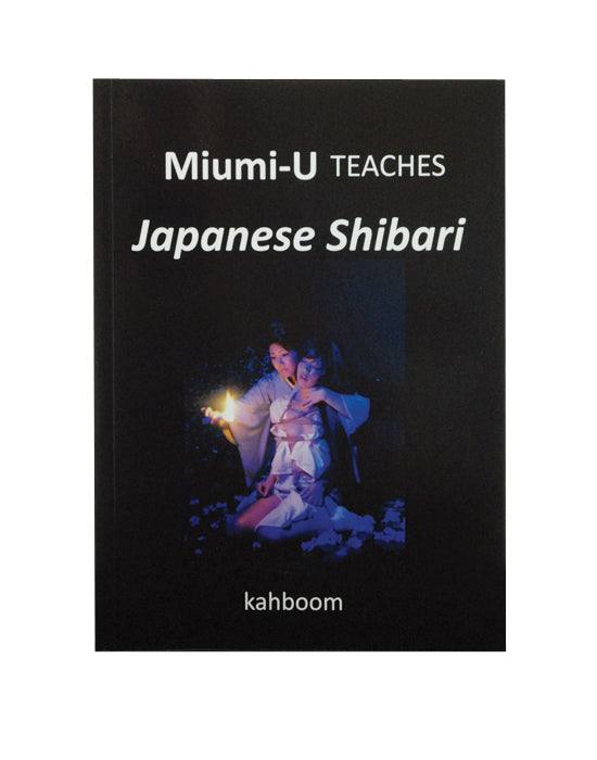 Book cover for "Miumi-U Teaches Japanese Shibari" with an illustration of two people in rope.