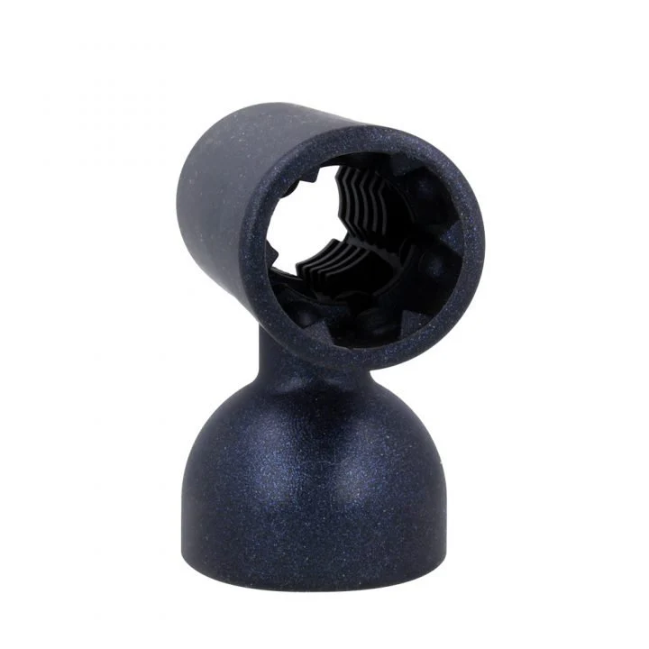 Textured black silicone masturbator sleeve with internal ridges.