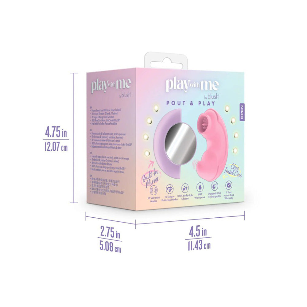 Pink dual-ended vibrator with a built-in mirror and travel case.