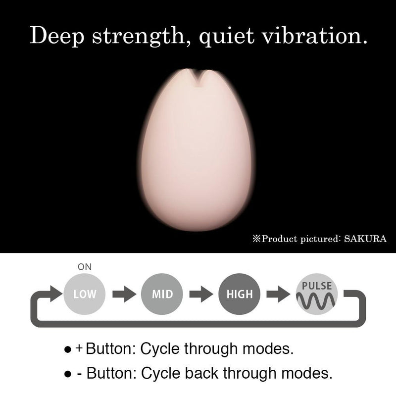 Sakura rechargeable silicone vibrator with three vibration strengths and two pulse patterns.