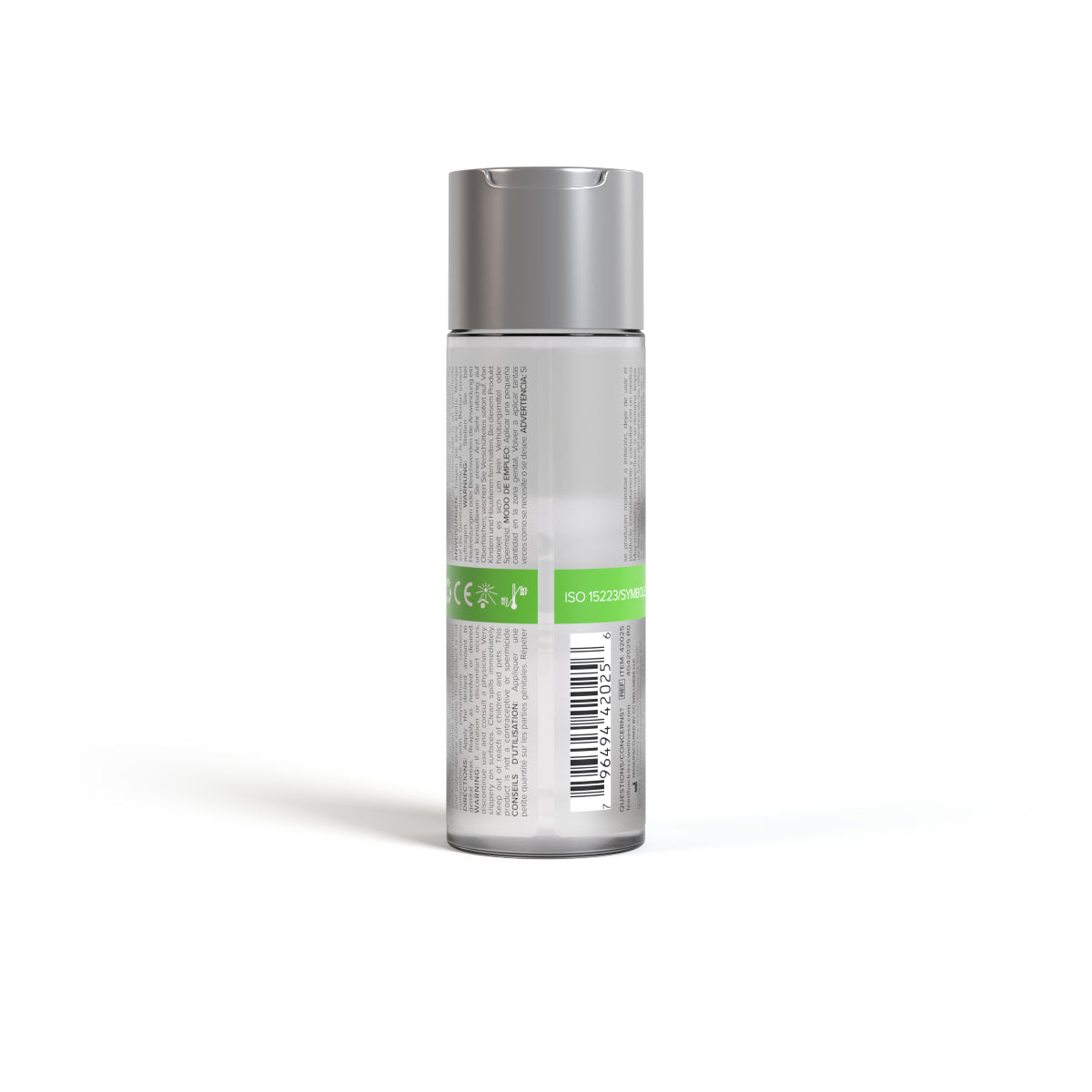 A 2oz bottle of JO water-based aloe lubricant with a silver cap.