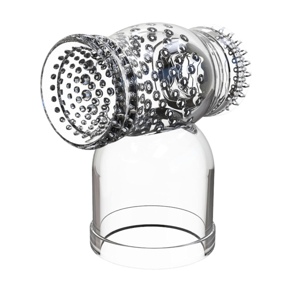 Clear textured sleeve attachment for a wand massager.