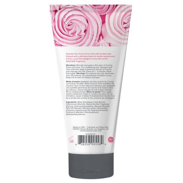 Coochy Moisturizing Shave Cream in Frosted Cake scent, travel size.