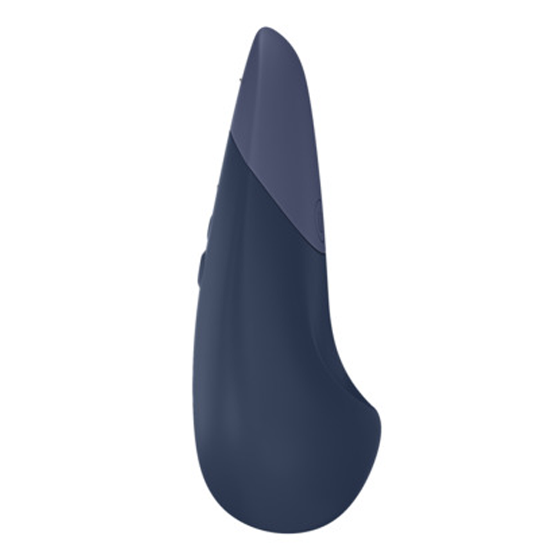 Dark blue clitoral vibrator with a sleek, ergonomic design.