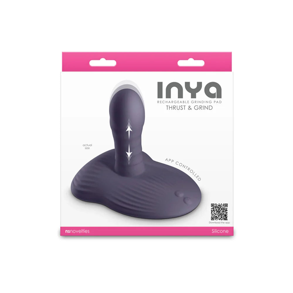 App-controlled thrusting and grinding wand in purple silicone.