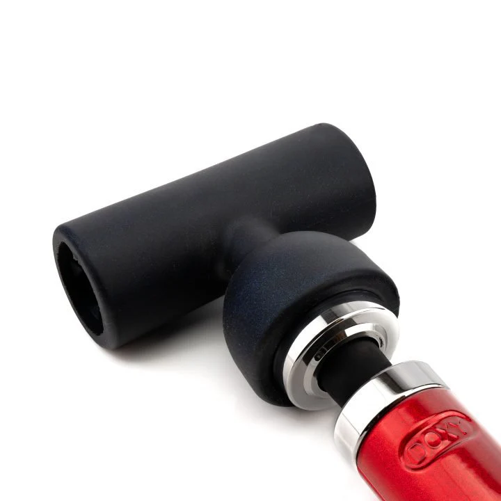 Red textured silicone masturbator sleeve for Doxy 3 & 3R.
