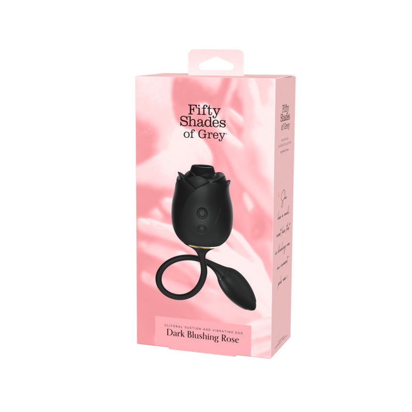 A black rose-shaped clitoral suction and vibrating egg from Fifty Shades of Grey.