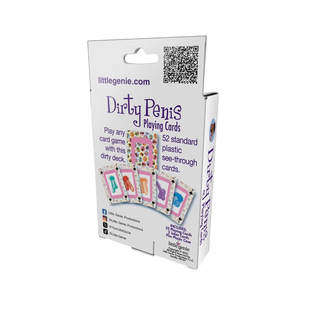 Waterproof novelty playing cards with a "Dirty Penis" design.