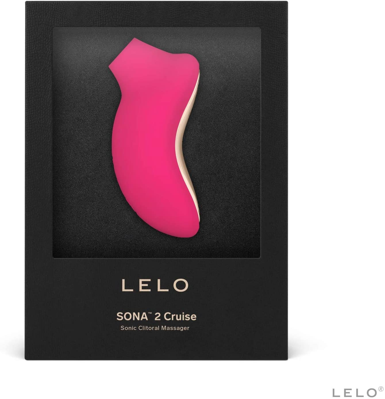 LELO SONA 2 Cerise Sonic Clitoral Stimulator in pink and beige.