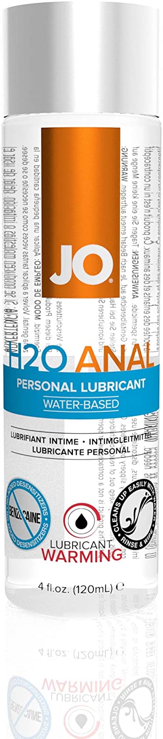 JO H2O Anal Warming Personal Lubricant, water-based, 4oz.