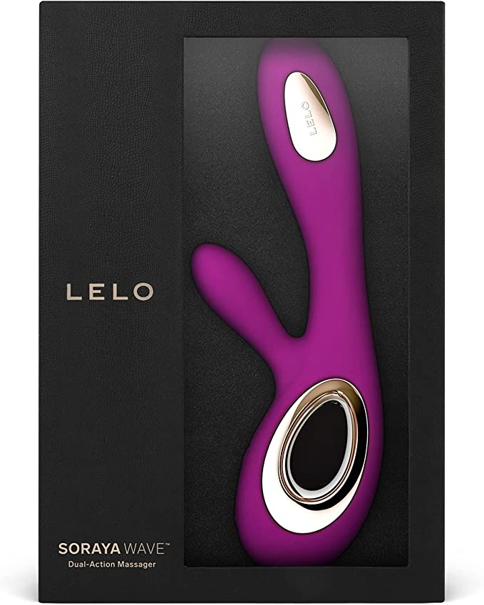 A deep rose Soraya Wave dual-action massager by Lelo.