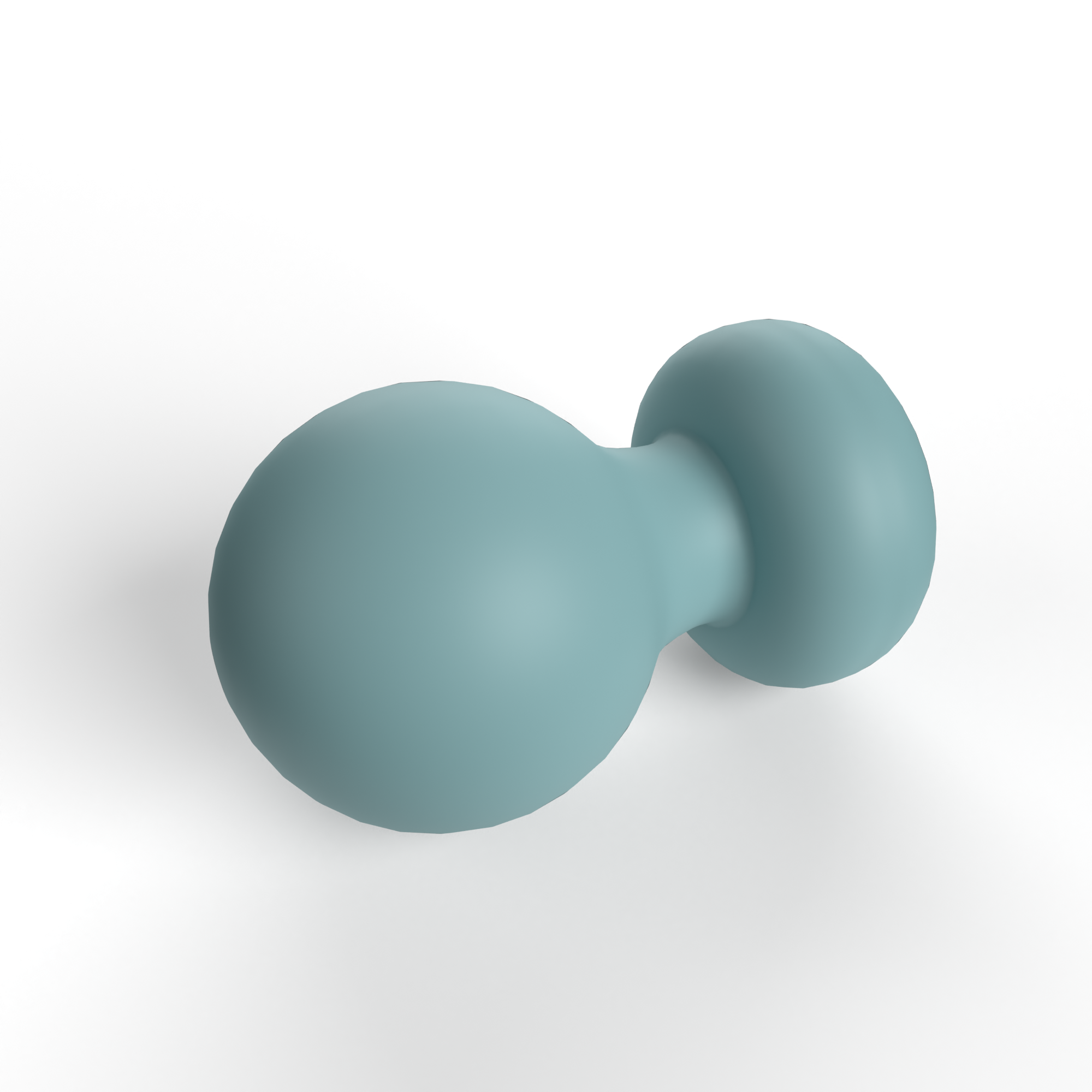 A powder blue rechargeable silicone palm vibrator.