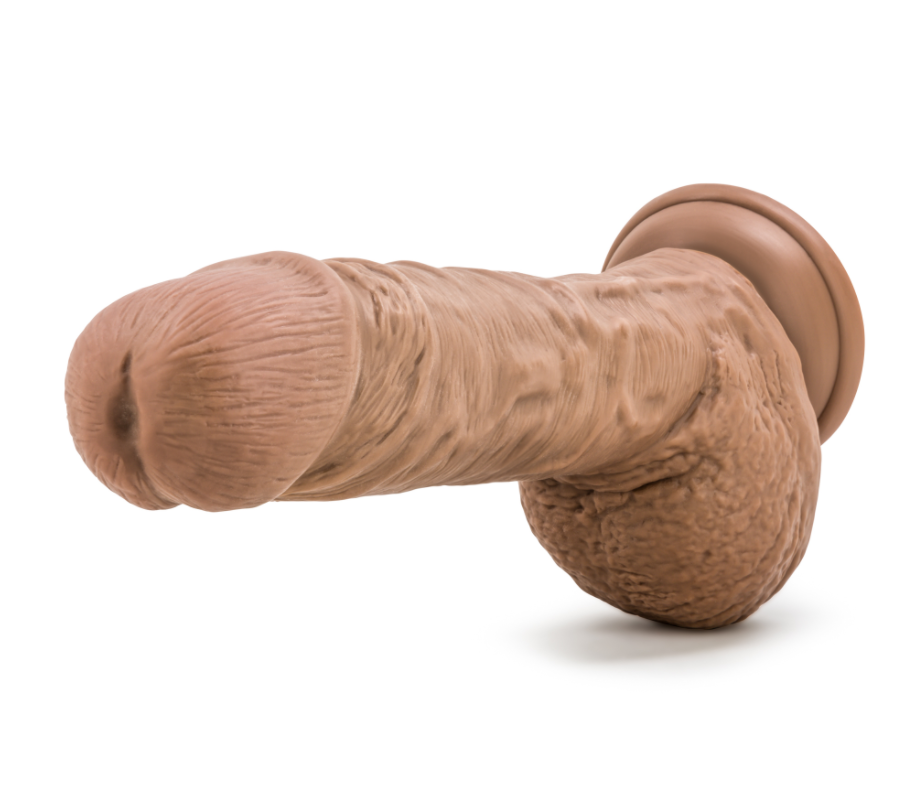 9-inch realistic PVC dildo with suction cup base and lifelike texture.