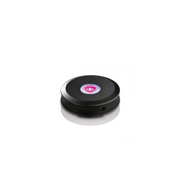 Black rechargeable e-stim receiver with a pink crown logo.