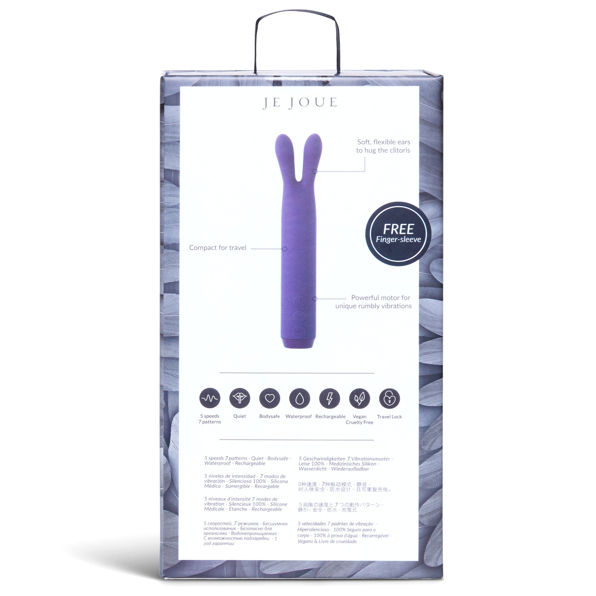 Purple rabbit bullet vibrator with flexible ears, waterproof and rechargeable.