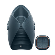 A dark teal Hot Octopuss Pulse Duo couples vibrator with a matching remote.