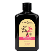 Black bottle of Earthly Body Wild Pink Rose massage oil.