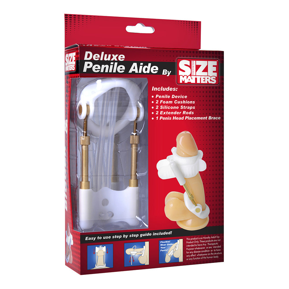 Deluxe Penile Aide by Size Matters, a traction device with extension rods.