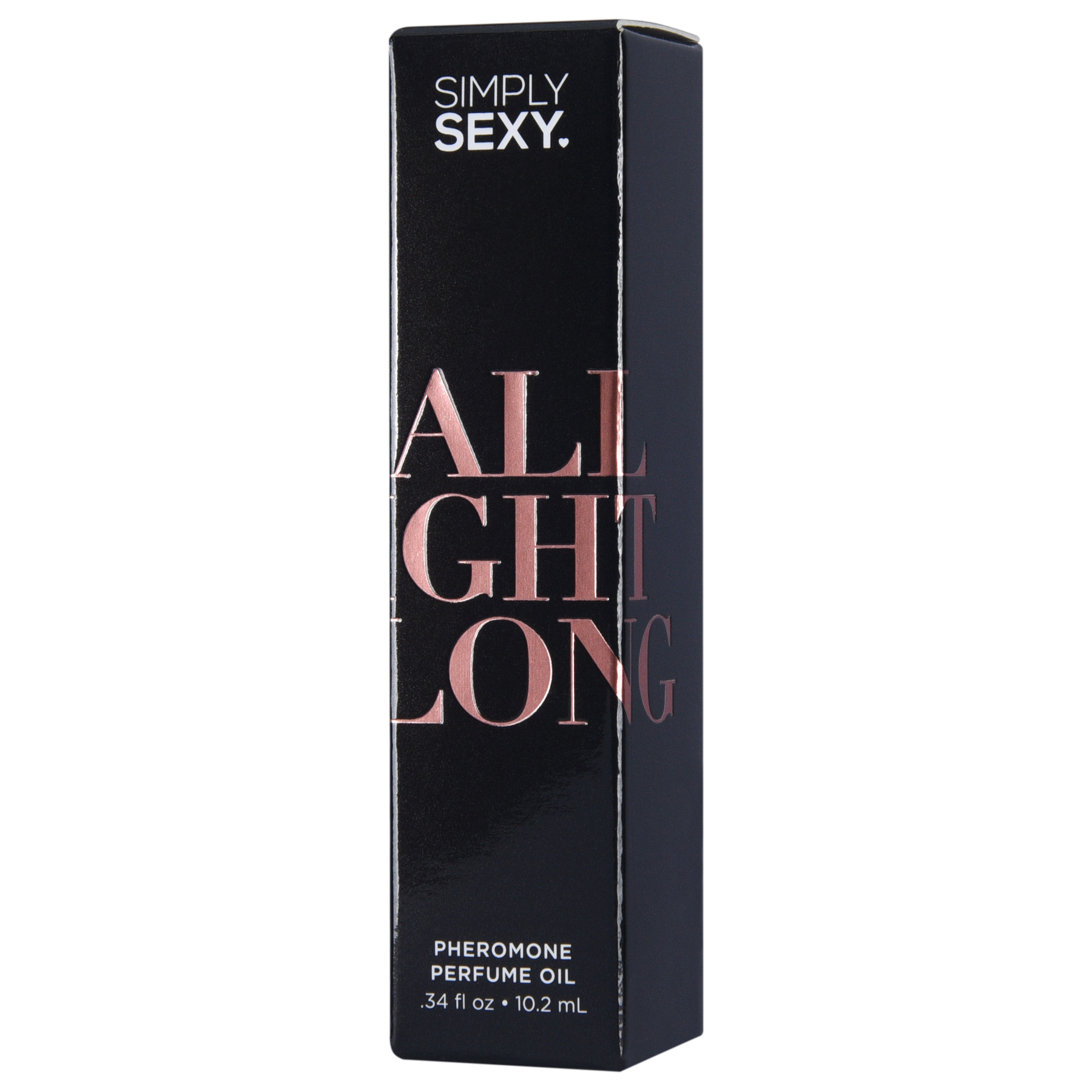 Simply Sexy All Night Long pheromone perfume oil in a black box.