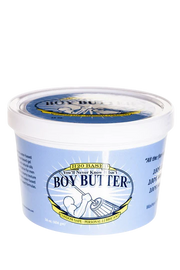 A tub of Boy Butter H2O based personal lubricant with shea butter.