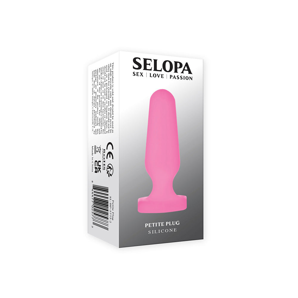 Selopa Petite Silicone Anal Plug in pink with a flared base.