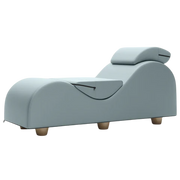 Sterling blue faux leather ergonomic sex chaise with headrest and adjustable seat.