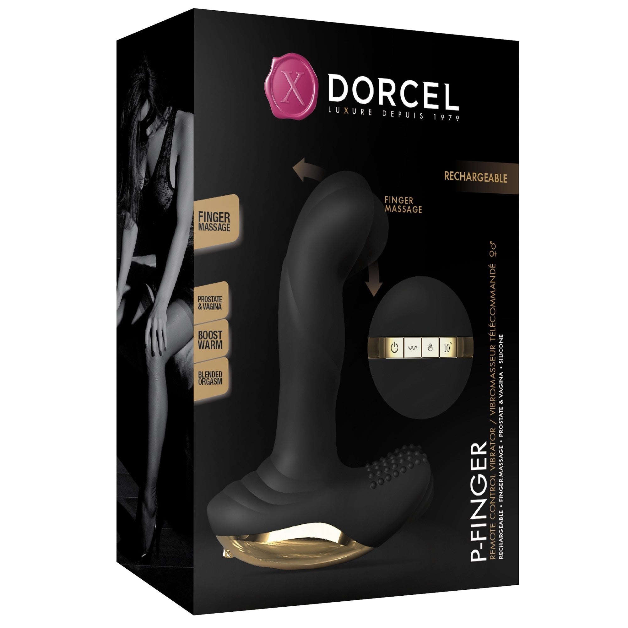 Dorcel P-Finger remote control vibrator for prostate and vaginal massage.