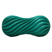 Green spiral stroker with ribbed texture.