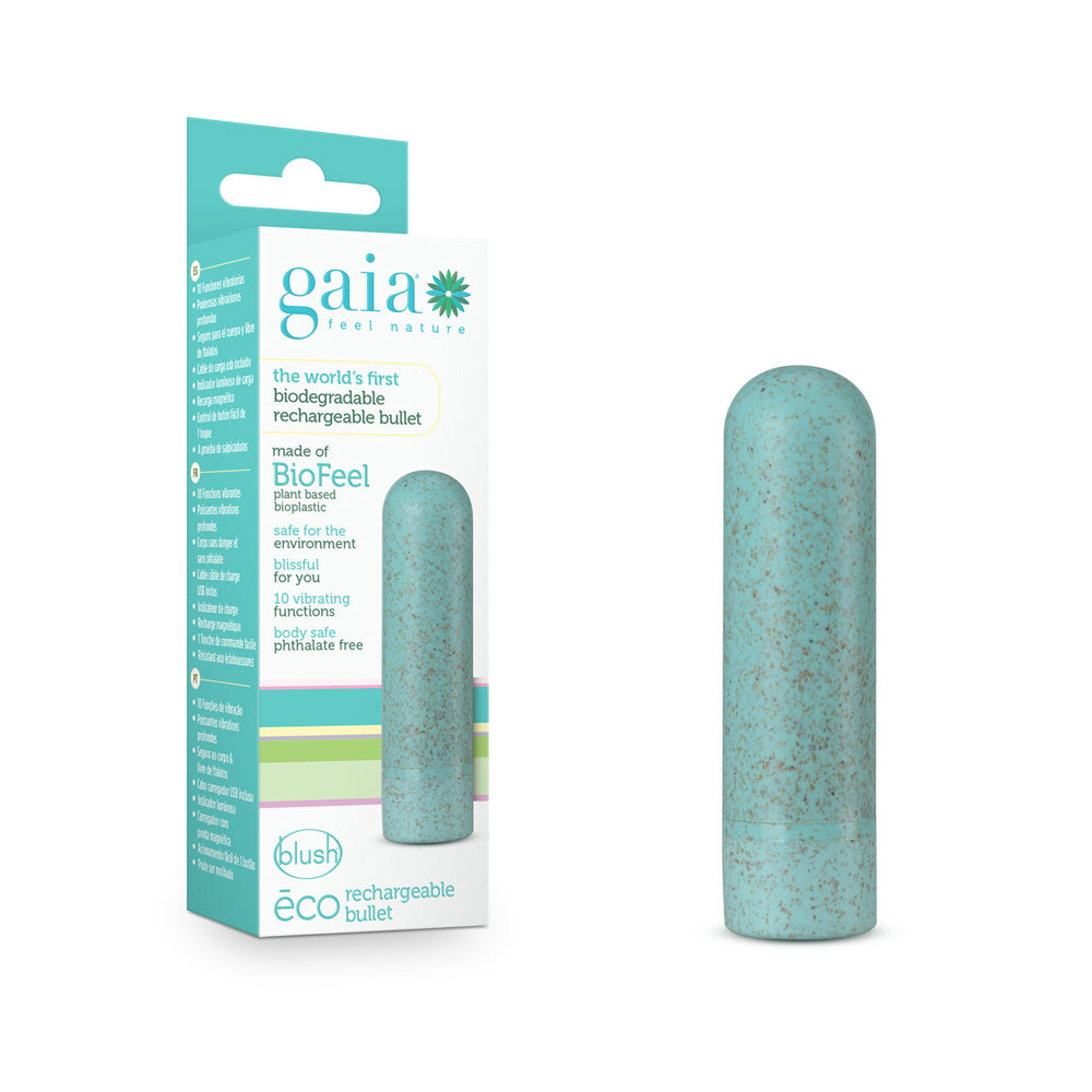 Aqua Gaia Eco Rechargeable Bullet vibrator made of plant-based bioplastic.