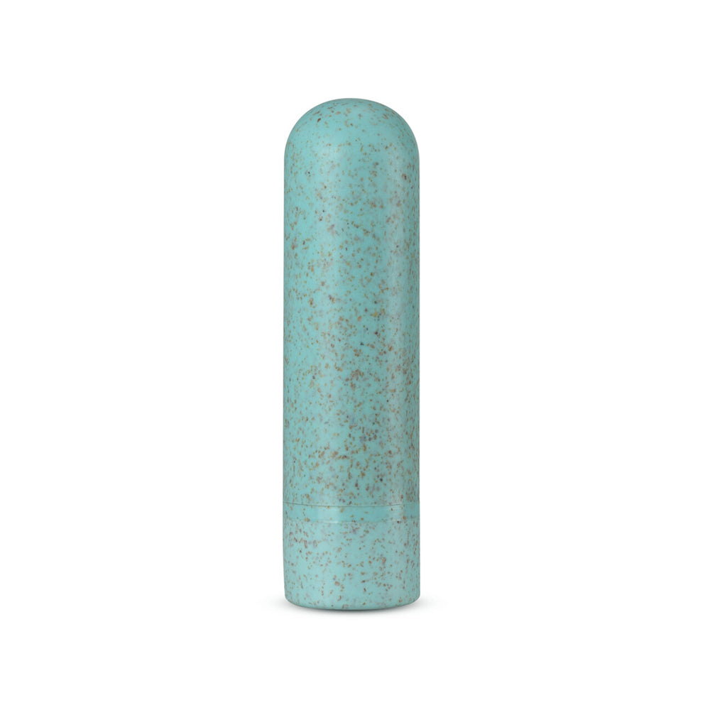 A teal speckled bullet vibrator with a rounded top.