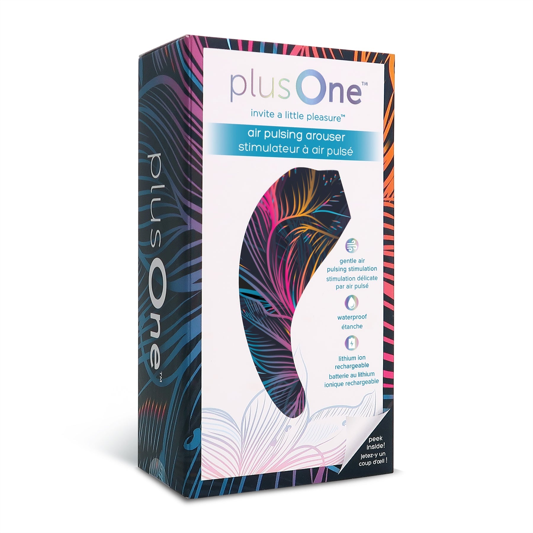 plusOne air pulsing clitoral arouser, waterproof and rechargeable.