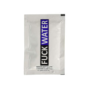 A single-use packet of FuckWater water-based lubricant.