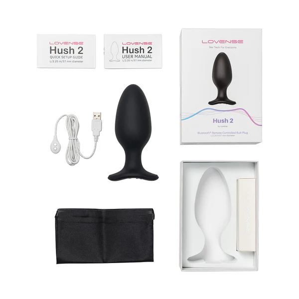 Lovense Hush 2 App-Controlled Vibrating Butt Plug – 2.25 inch