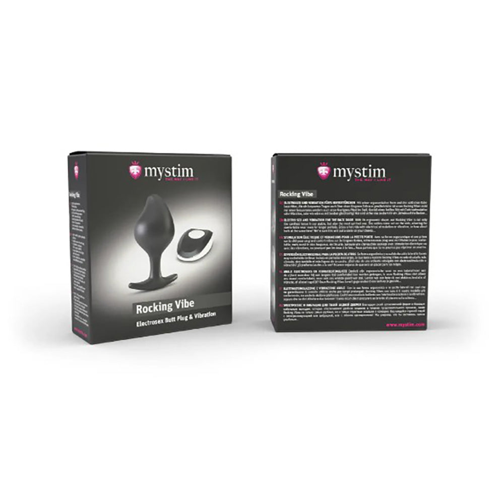 Two boxes of Mystim Rocking Vibe electrosex butt plug and vibration.