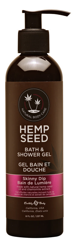 Hemp Seed Bath & Shower Gel in Skinny Dip scent by Earthly Body.