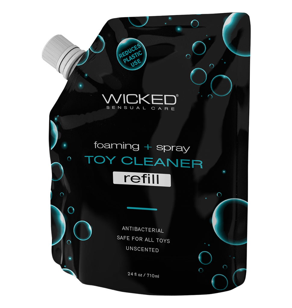 Wicked Sensual Care antibacterial toy cleaner refill pouch.