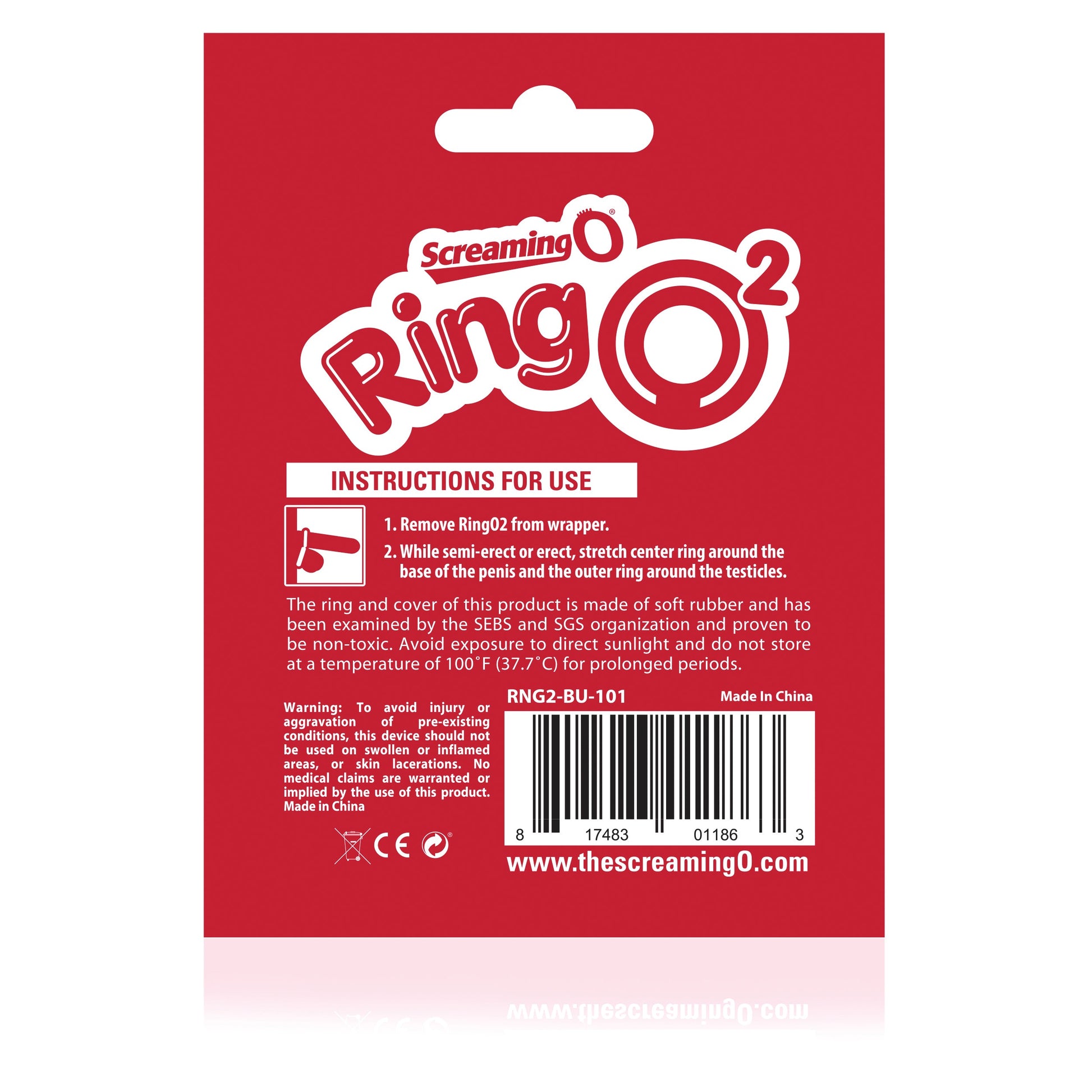 Screaming O Ring O2 double pleasure cock ring with testicle support.