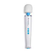 Magic Wand Waterproof Rechargeable massager with a white body and blue accents.