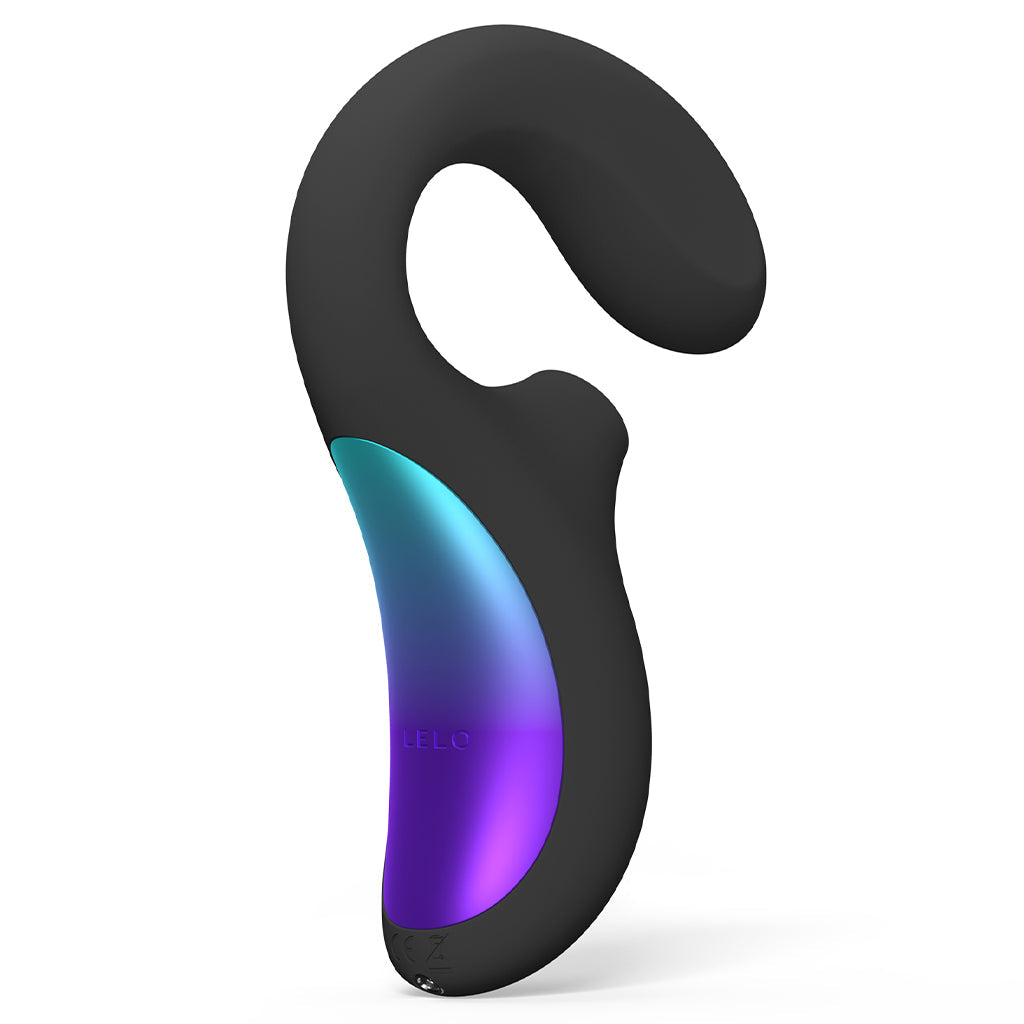 Black Lelo Enigma Wave dual sonic G-spot stimulator with a gradient blue and purple accent.