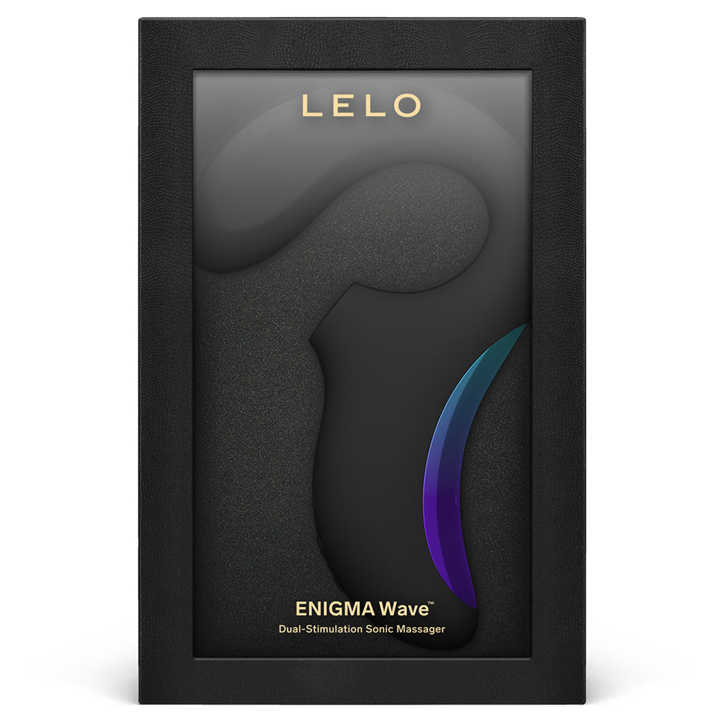 LELO Enigma Wave dual sonic G-spot stimulator in black.