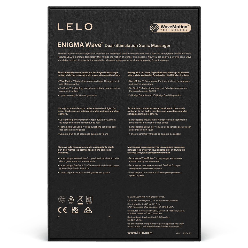 LELO Enigma Wave dual-stimulation sonic massager in cyber purple.