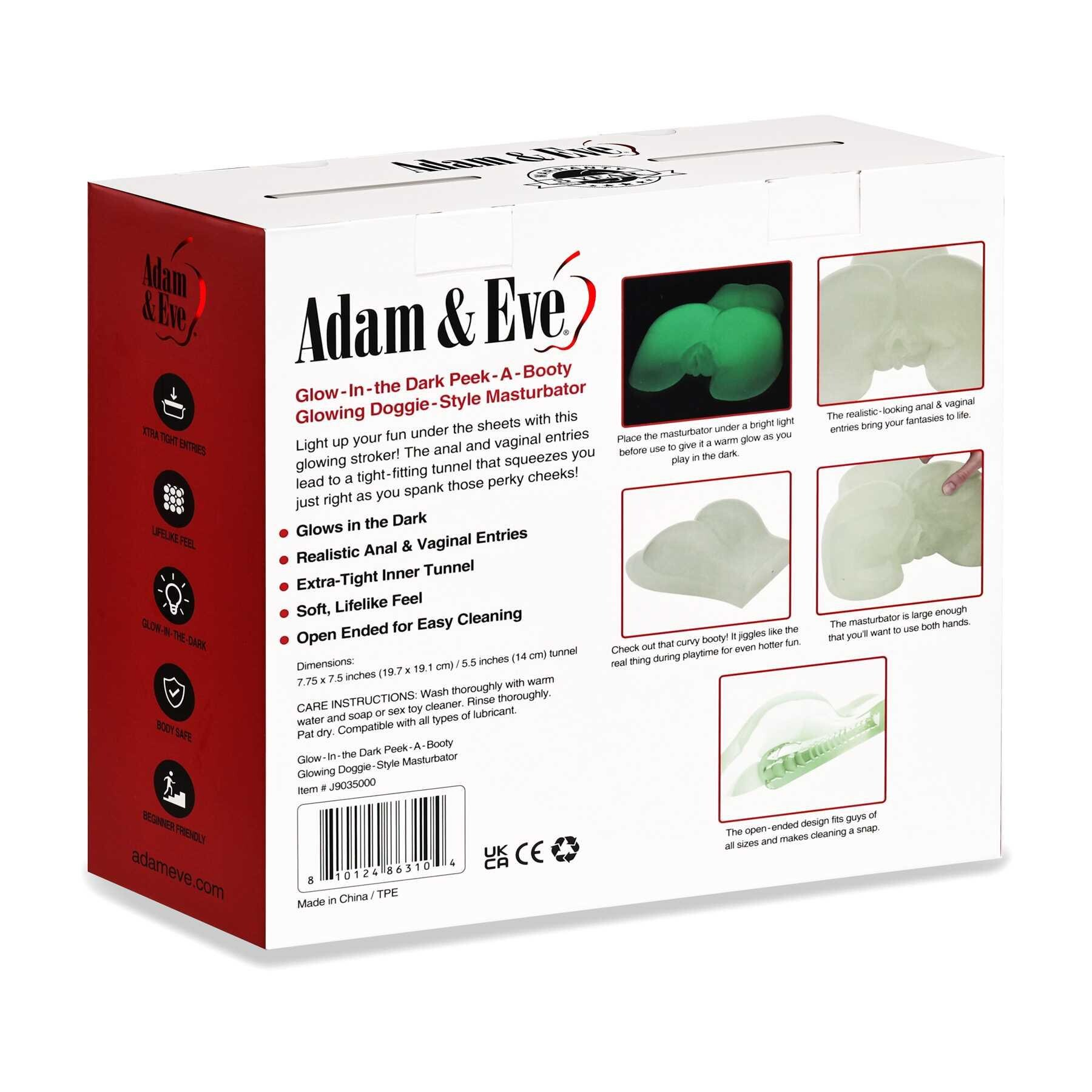 Glow-in-the-dark male masturbator with dual realistic entries.