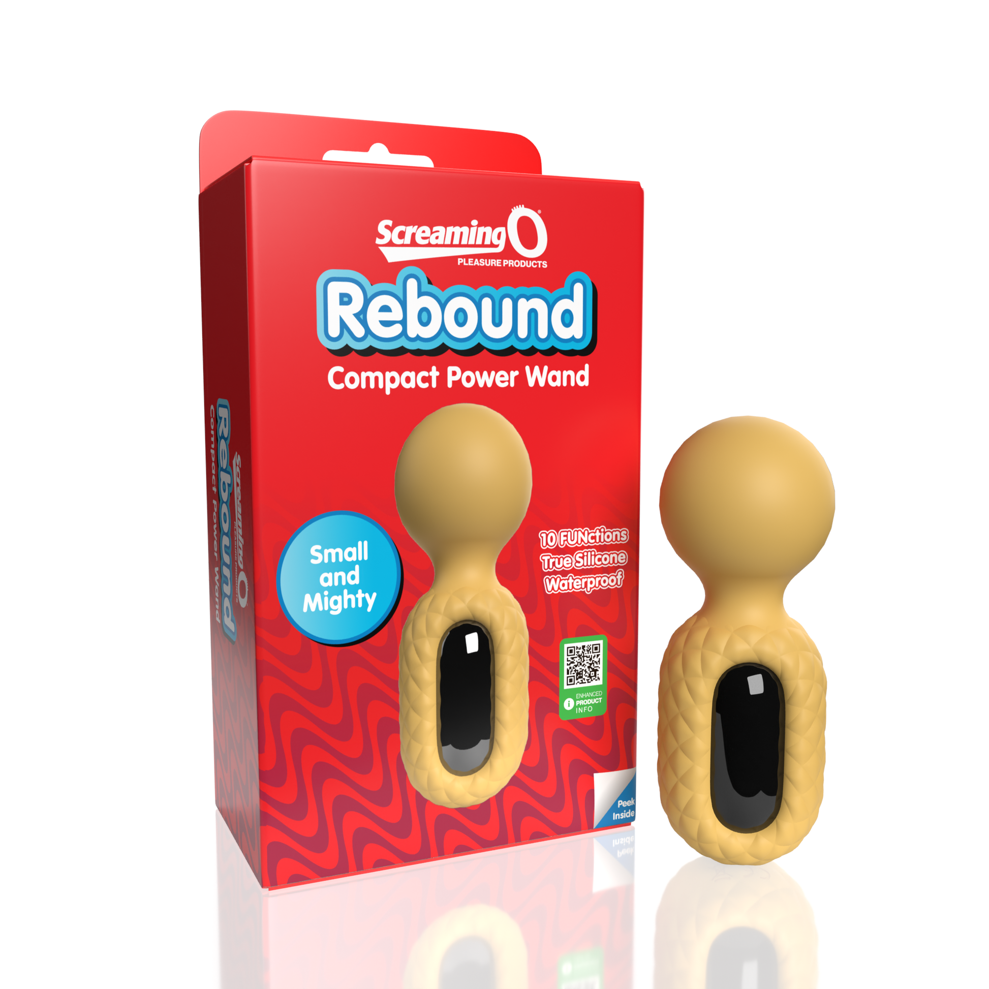 Screaming O Rebound compact power wand, waterproof silicone, 10 functions.